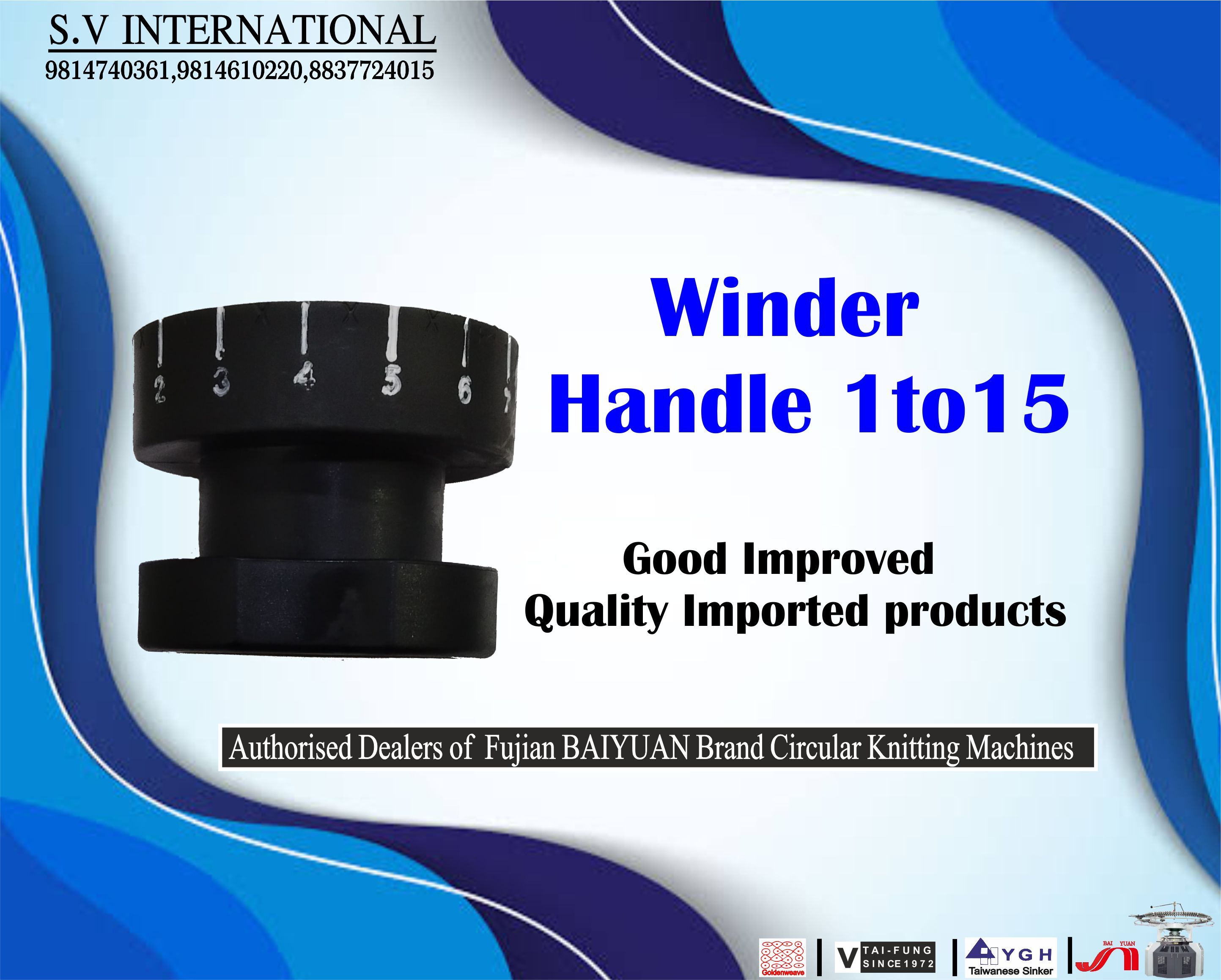 Winder Handle 1to15 - Plastic, 25mm Diameter, 20mm Height, Matte Finish | 1 To 15 Range, Durable Design, Easy Operation, Precise Winding, Reliable Performance