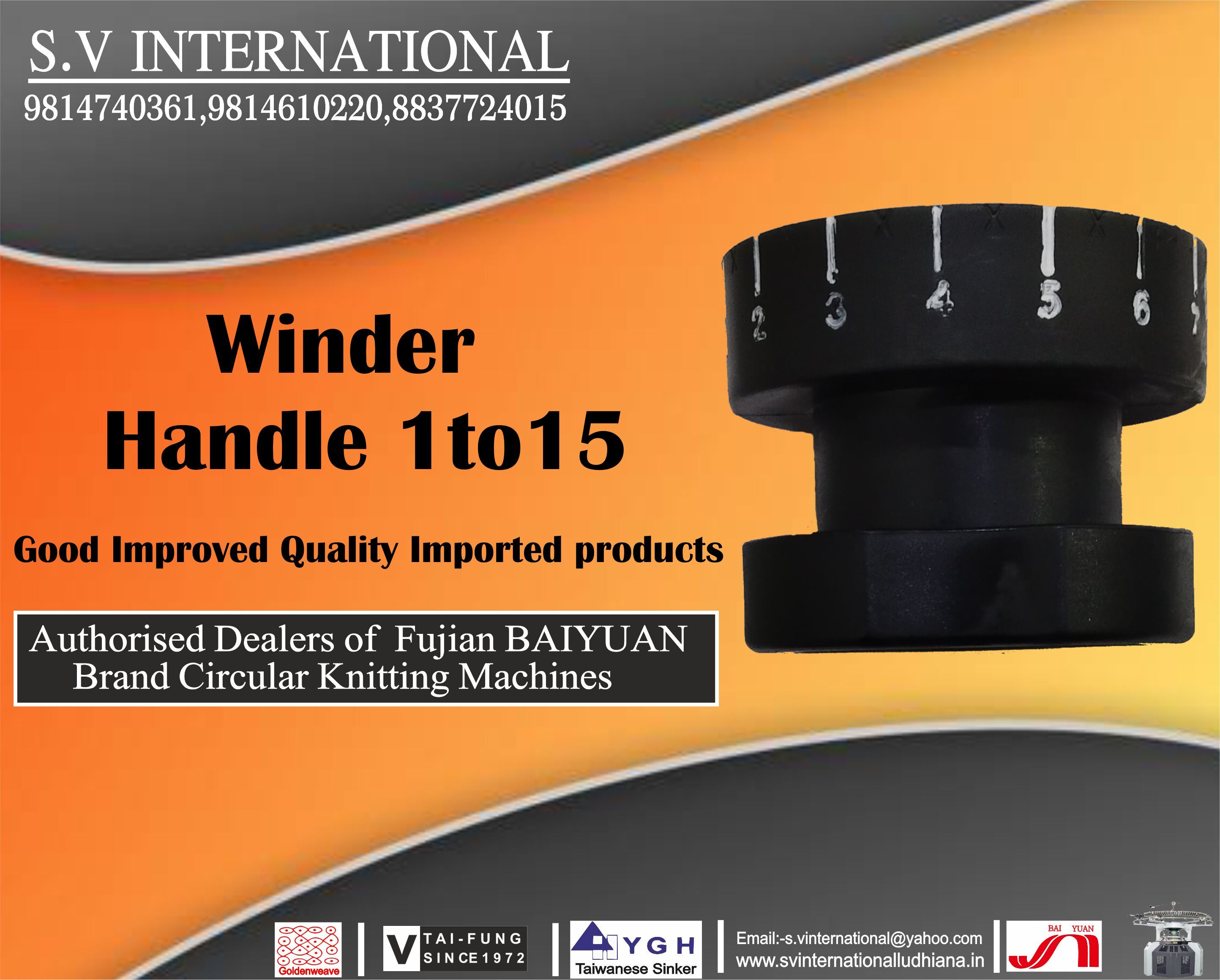Winder Handle 1to15 - Plastic, 25mm Diameter, 20mm Height, Matte Finish | 1 To 15 Range, Durable Design, Easy Operation, Precise Winding, Reliable Performance