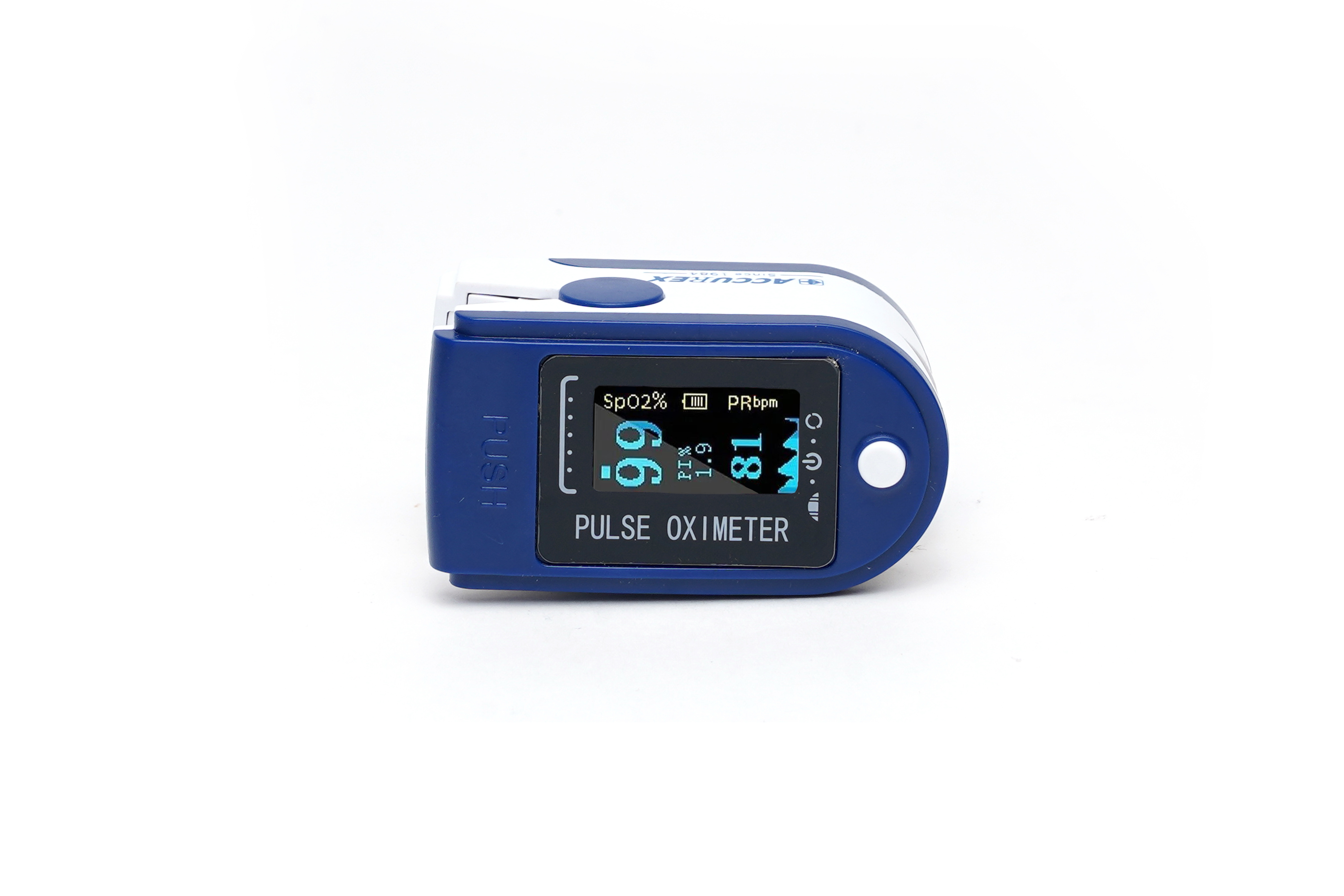 Pulse Oximeter Accurex - Plastic Material, Size 6.3x4.0x9.0 Inches, Black Color | Accurate & Reliable 8-10 Second Readings, Large Digital Red Led Display