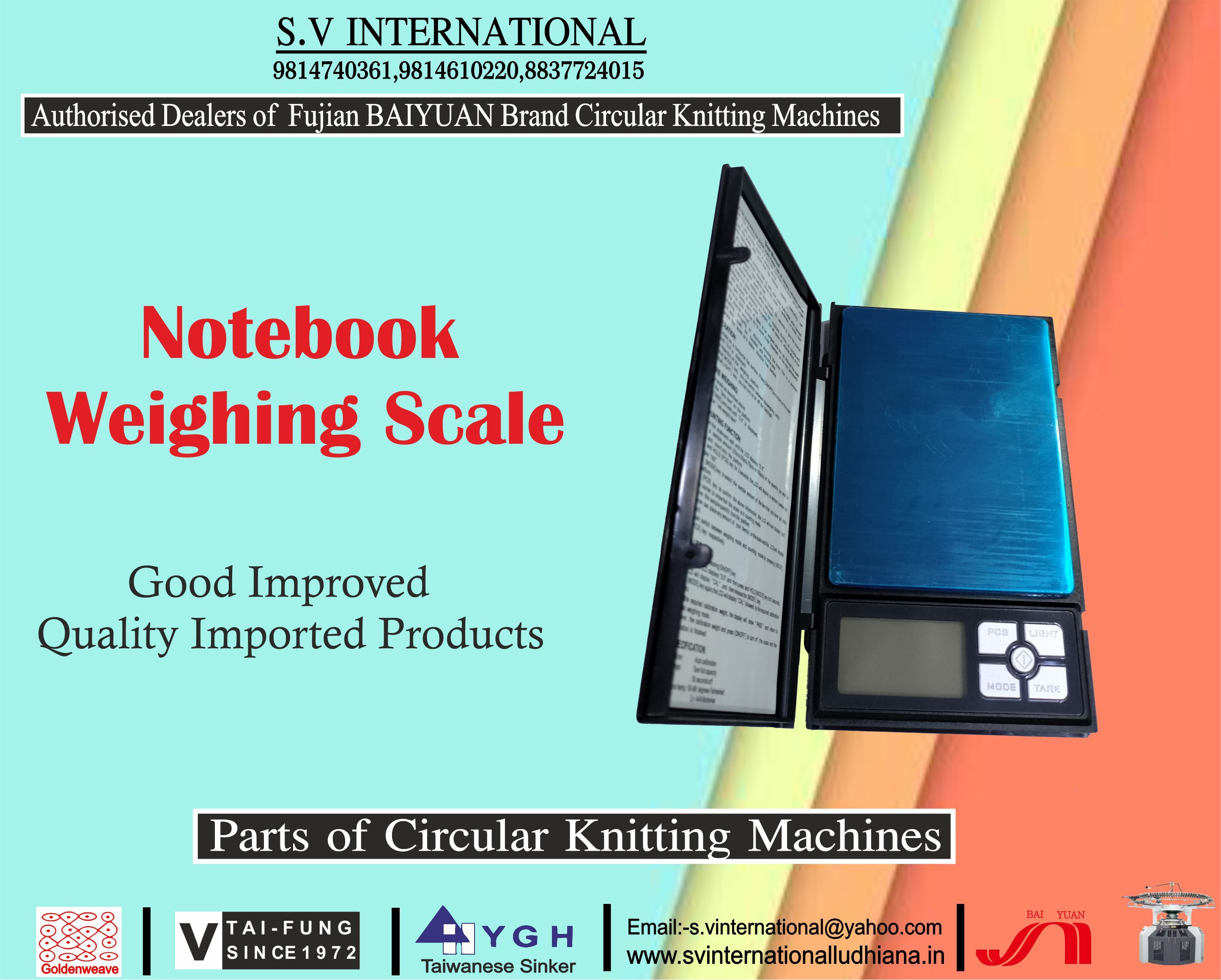 Notebook Weighing Scale - Suitable For Circular Knitting Machines, Accurate Measurement For Knitting Needs