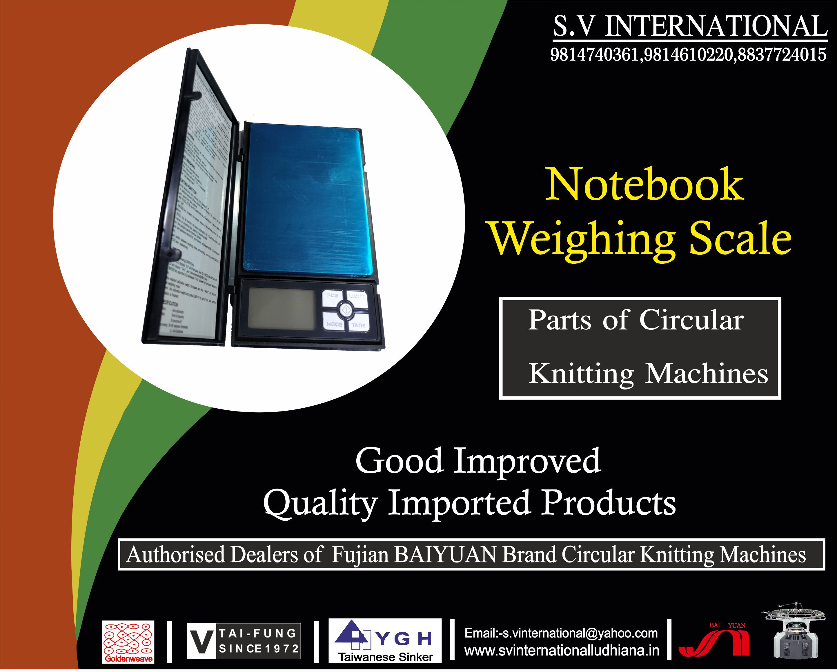 Notebook Weighing Scale - Suitable For Circular Knitting Machines, Accurate Measurement For Knitting Needs