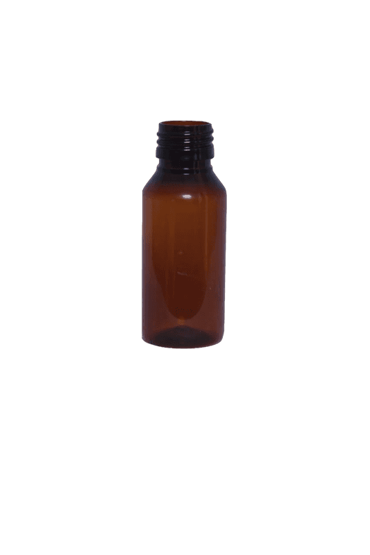 Pet Bottle Round Shape 60 Ml - Plastic Material, 60 Milliliters Capacity, 36 Mm Diameter, 92 Mm Height, Ideal For Liquids And Samples