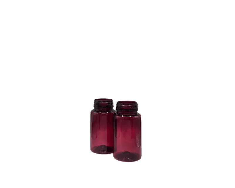 Pet Containent 135 Cc - Pet, 135 Cc, Burgundy, 40mm Diameter, 70mm Height | Leakproof Seal, Tamper Evident, Screw Cap