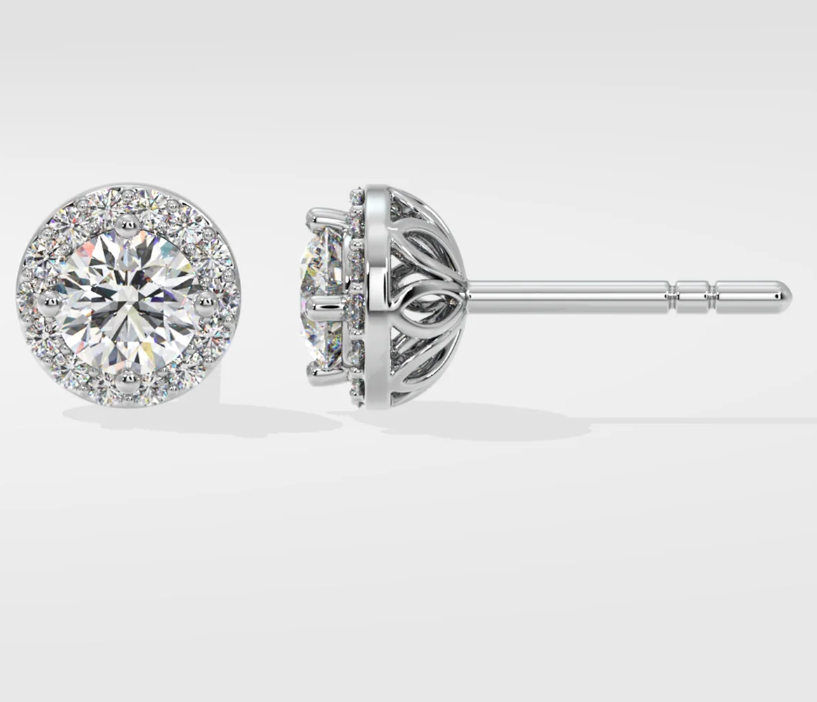 Buy Simulated Diamond Solitaire Stud Earrings in 10K White Gold at