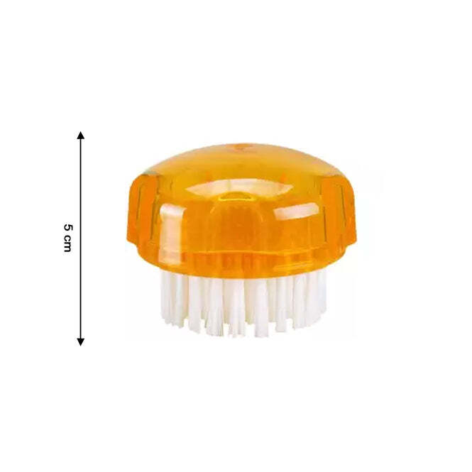Vegetable Fruits Cleaning Brush - Plastic, 7x7x5 Cm | Durable Soft Bristles, Unique Hanging Hole, Non-slip Design, Ideal For Kitchen & Travel Cleaning