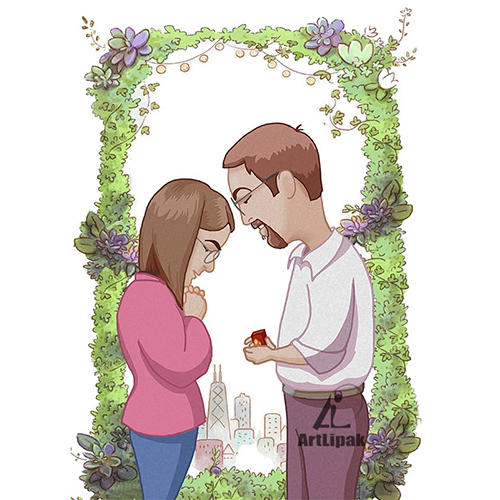 वेडिंग कार्ड कैरिकेचर आर्टिस्ट