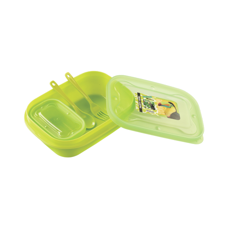 Multicolor Crackle Plastic Lunch Box
