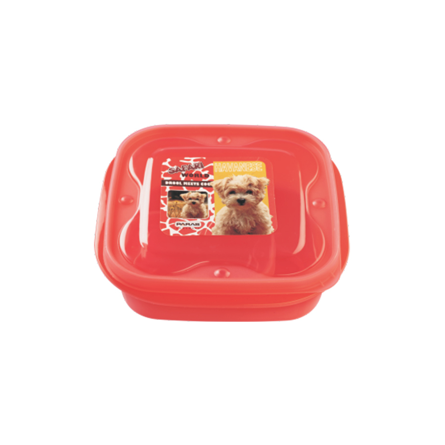Multicolor Crackle Plastic Lunch Box