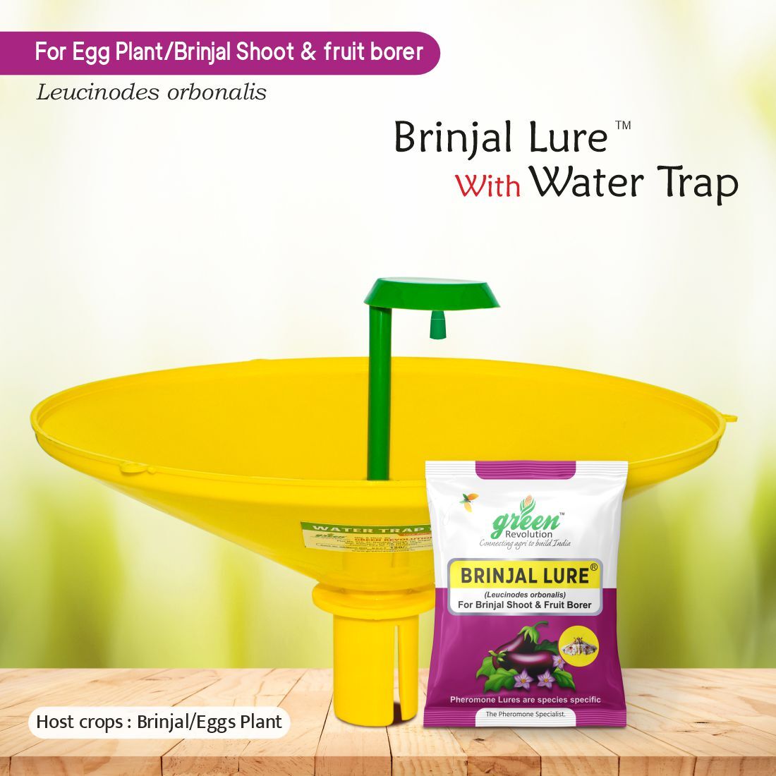 Brinjal Fruit And Shoot Borer Pheromone Trap - Uv Stabilized Plastic Polymer Vial, 45 Days Shelf Life, Individually Sachet Packed