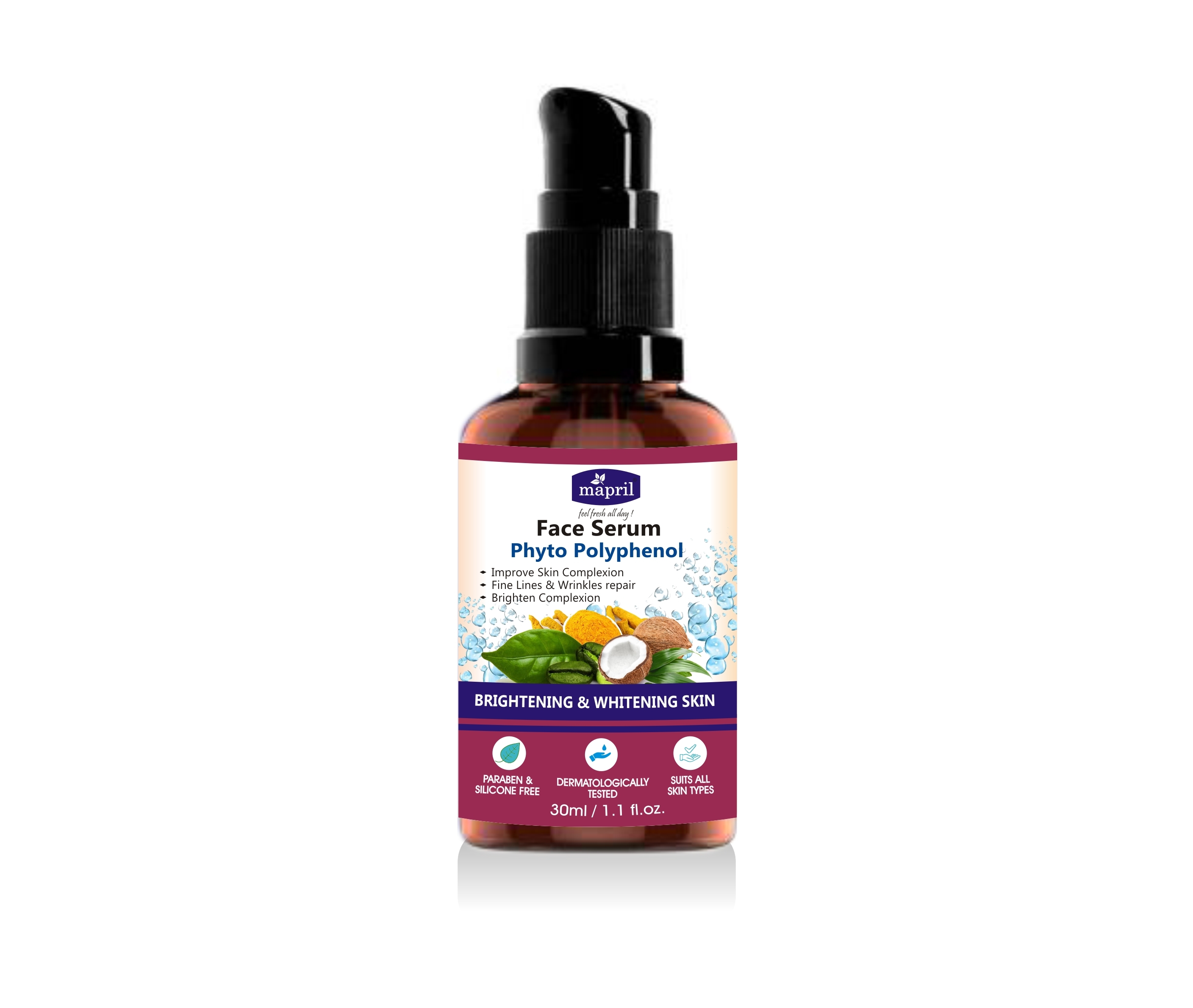 Face Serum Phyto Polyphenol Remove Dark Spots And Pigmentation - Herbal Extracts, 30-100 Ml, Natural | Deep Cleansing, Moisturizes, Anti-wrinkles, Instant Glow, Pigmentation Remover