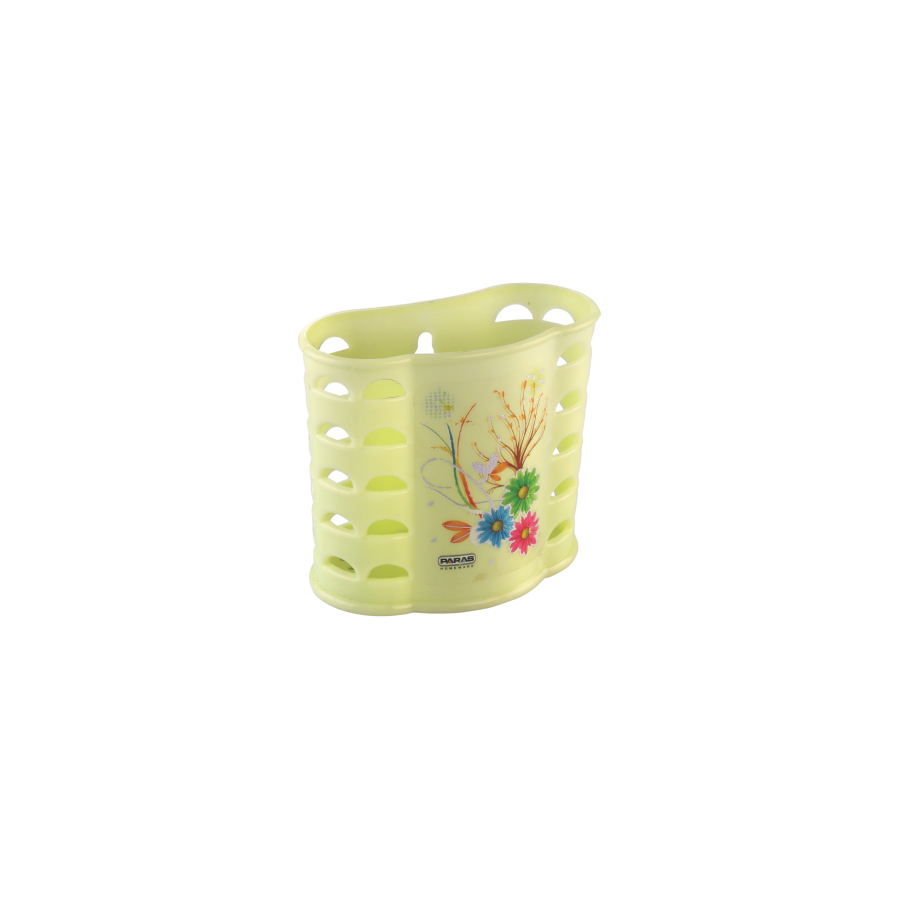 Plastic Cutlery Stand - Pp Material, Available Sizes: Decor-small, Decor-big | Easy To Clean, Multi-design, Handles For Convenient Carrying
