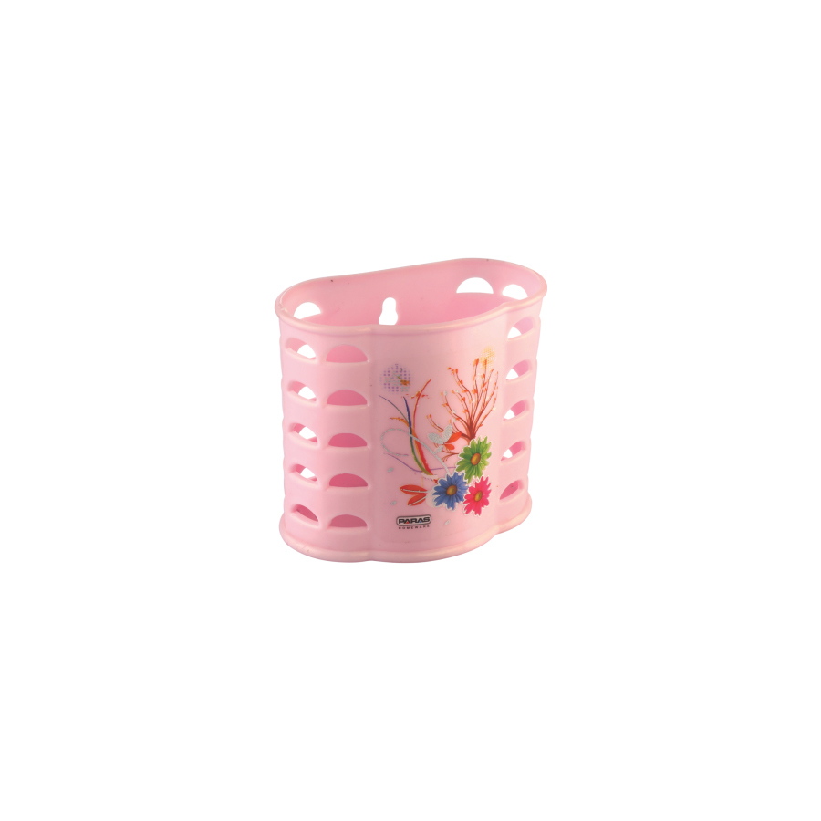 Plastic Cutlery Stand - Pp Material, Available Sizes: Decor-small, Decor-big | Easy To Clean, Multi-design, Handles For Convenient Carrying