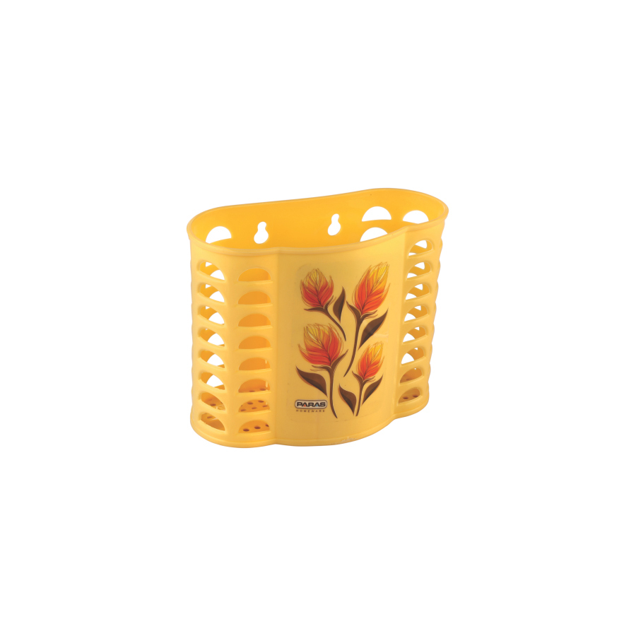 Plastic Cutlery Stand - Pp Material, Available Sizes: Decor-small, Decor-big | Easy To Clean, Multi-design, Handles For Convenient Carrying