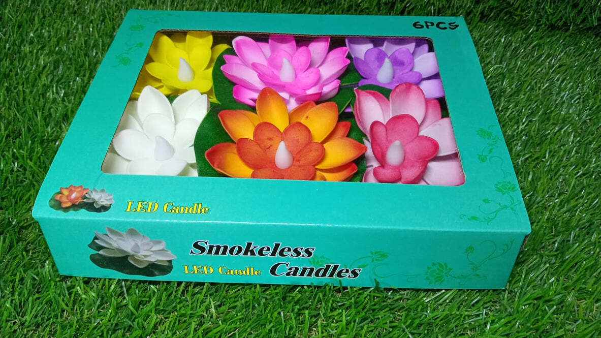 Water Floating Smokeless Candles - Plastic, 24x18x5 Cm | Mix Color, Lightweight Design, Ideal For Versatile Decor