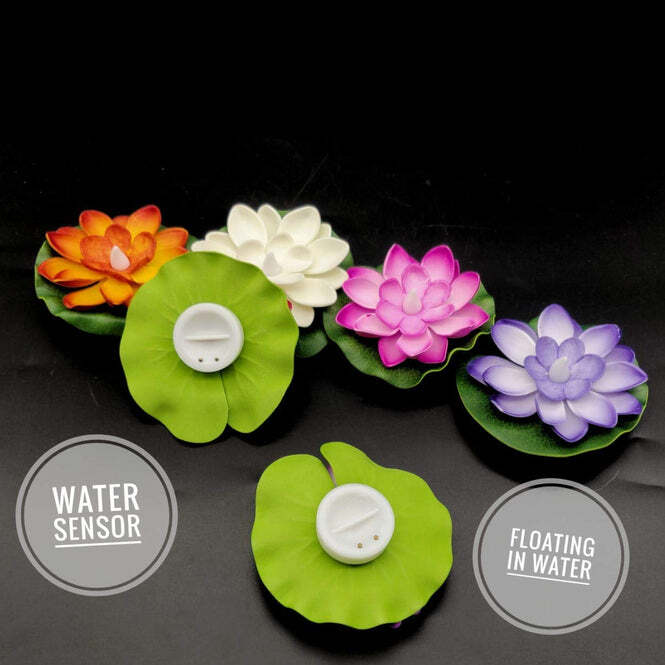 Water Floating Smokeless Candles - Plastic, 24x18x5 Cm | Mix Color, Lightweight Design, Ideal For Versatile Decor