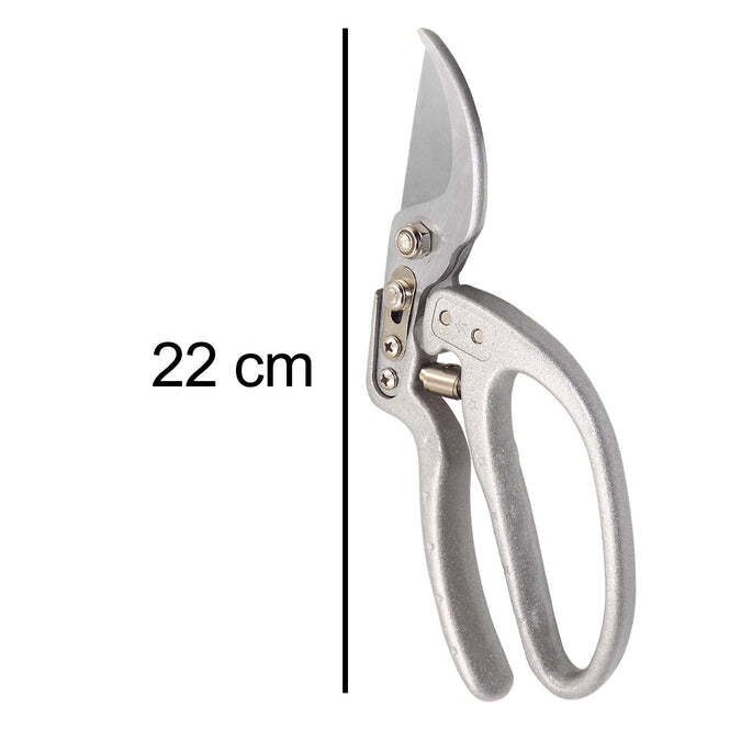 Pruning Shear Cutter For All Purpose - Stainless Steel , Silver Color, Non-stick Coating, Comfortable Ergonomic Handles For Right And Left Handed Users