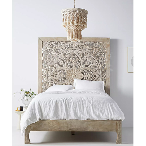 Modern Wooden Bed - Artwork: Machine Made