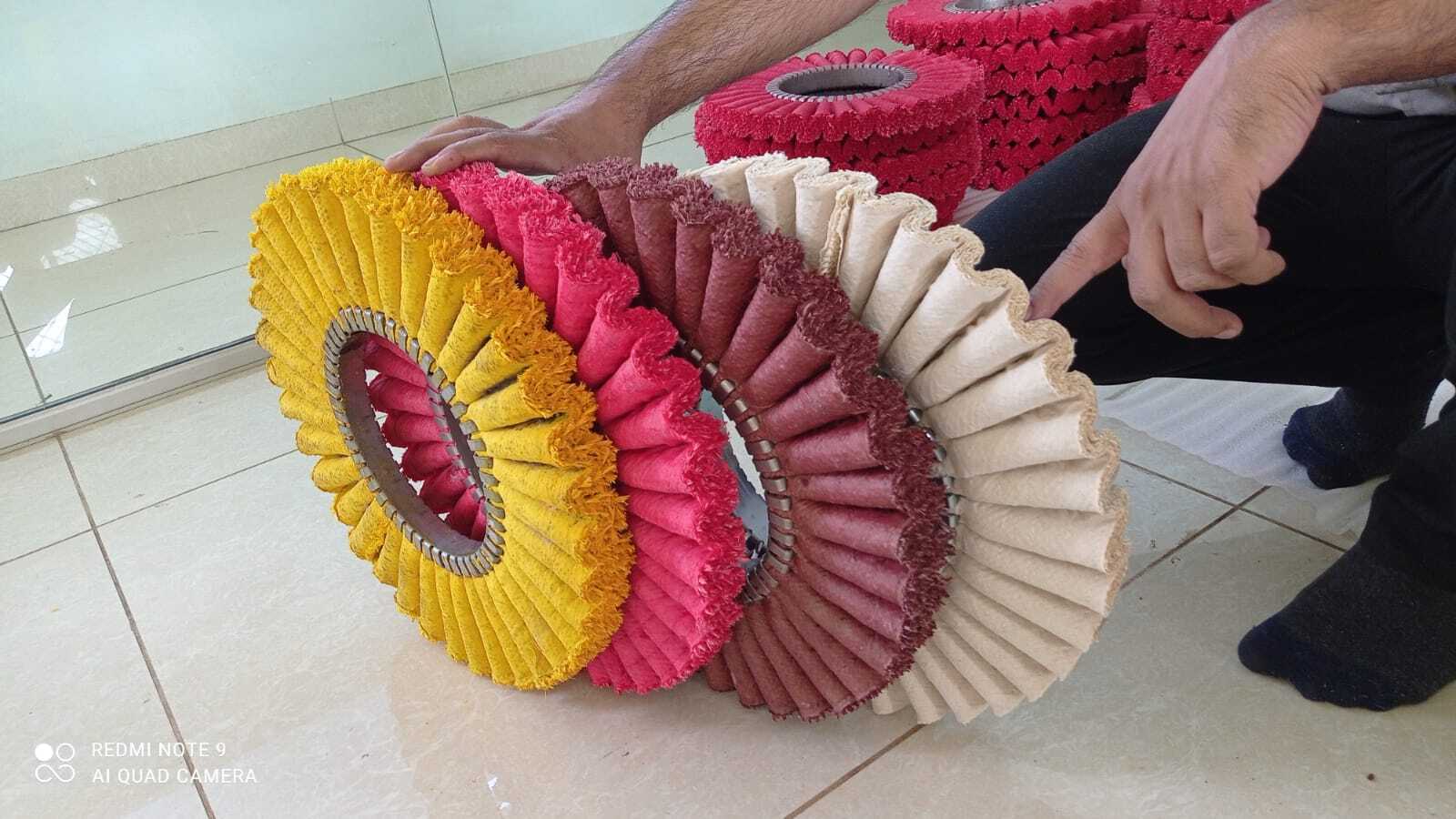 Air Flow Buffing Wheel - Cotton Material, 4" To 24" Inch Size, Yellow/white/red Color, Round Shape | Ideal For Automatic And Semi-automatic Polishing Machines