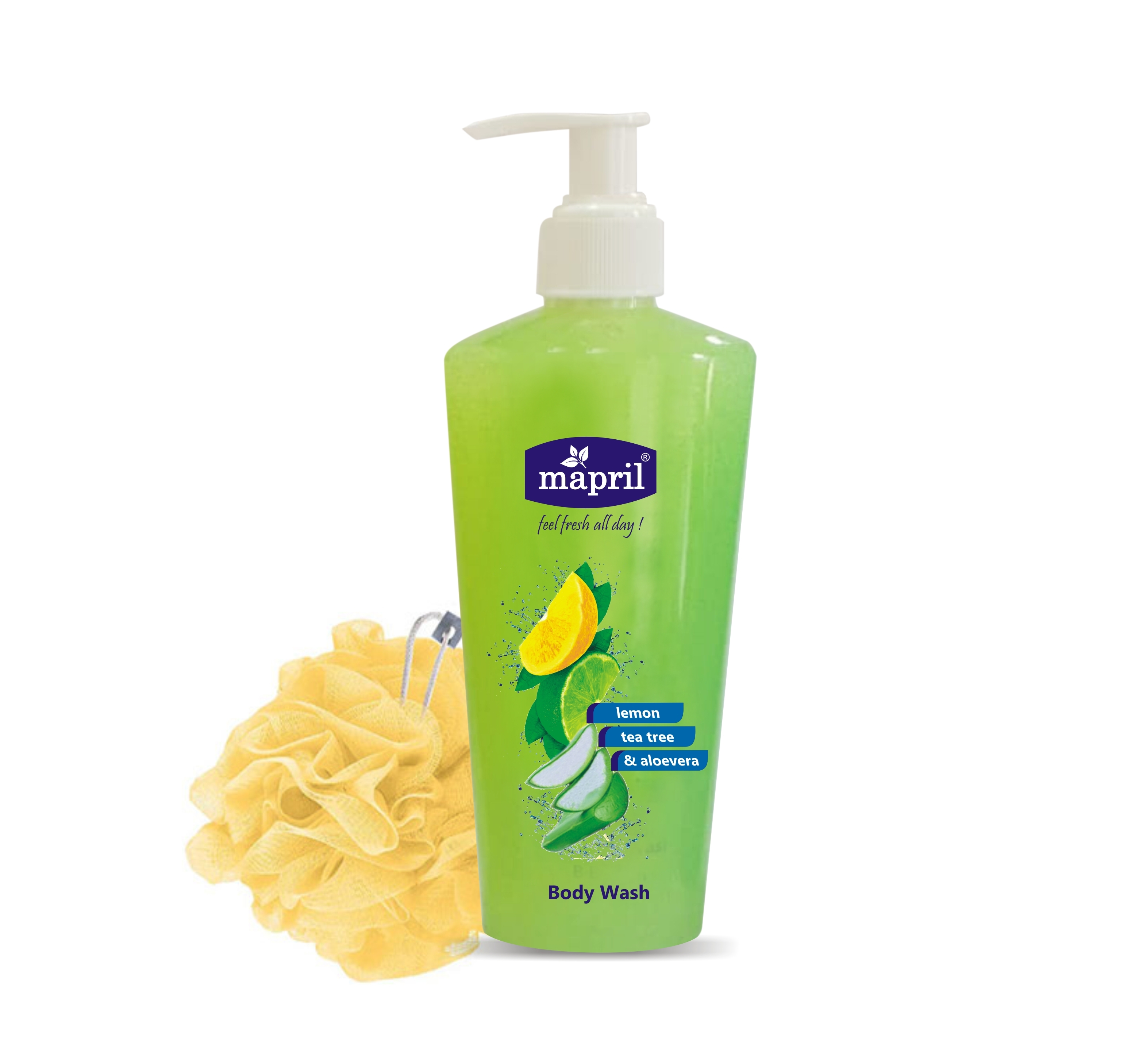 Body Wash - Gel Form, 250 Ml, Green Color | Enriched With Aloe Vera, Lemon, And Tea Tree Extracts, Gentle Daily Cleansing For All Skin Types