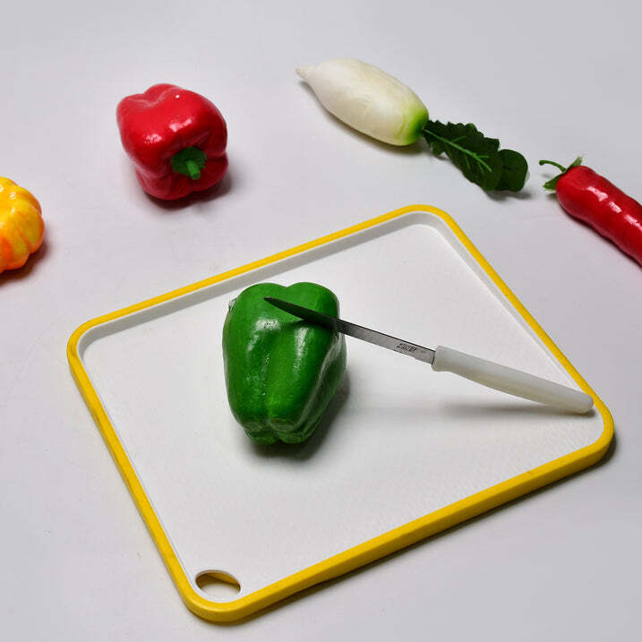 Premium Sturdy Pp Chopping Board - Wood Material, 29x24x3 Cm | Dual-sided Use, Easy-to-grip Slanted Edges, Knife-friendly Surface, Versatile For All Food Types