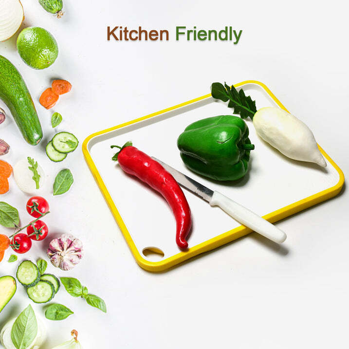 Premium Sturdy Pp Chopping Board - Wood Material, 29x24x3 Cm | Dual-sided Use, Easy-to-grip Slanted Edges, Knife-friendly Surface, Versatile For All Food Types