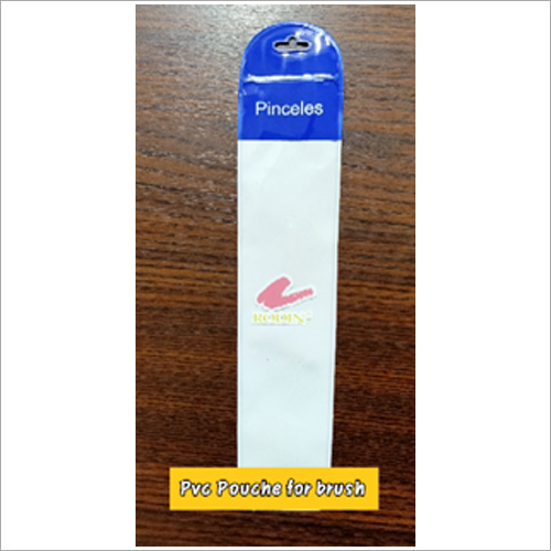 PVC Pouch for Brush - Transparent PVC Material, Flat Pouch Design with Patch Handle for Small Item Storage