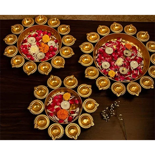 फ्लोटिंग फ्लावर के लिए 3 दीया डिज़ाइन की उरली बाउल का गोल्डन सेट