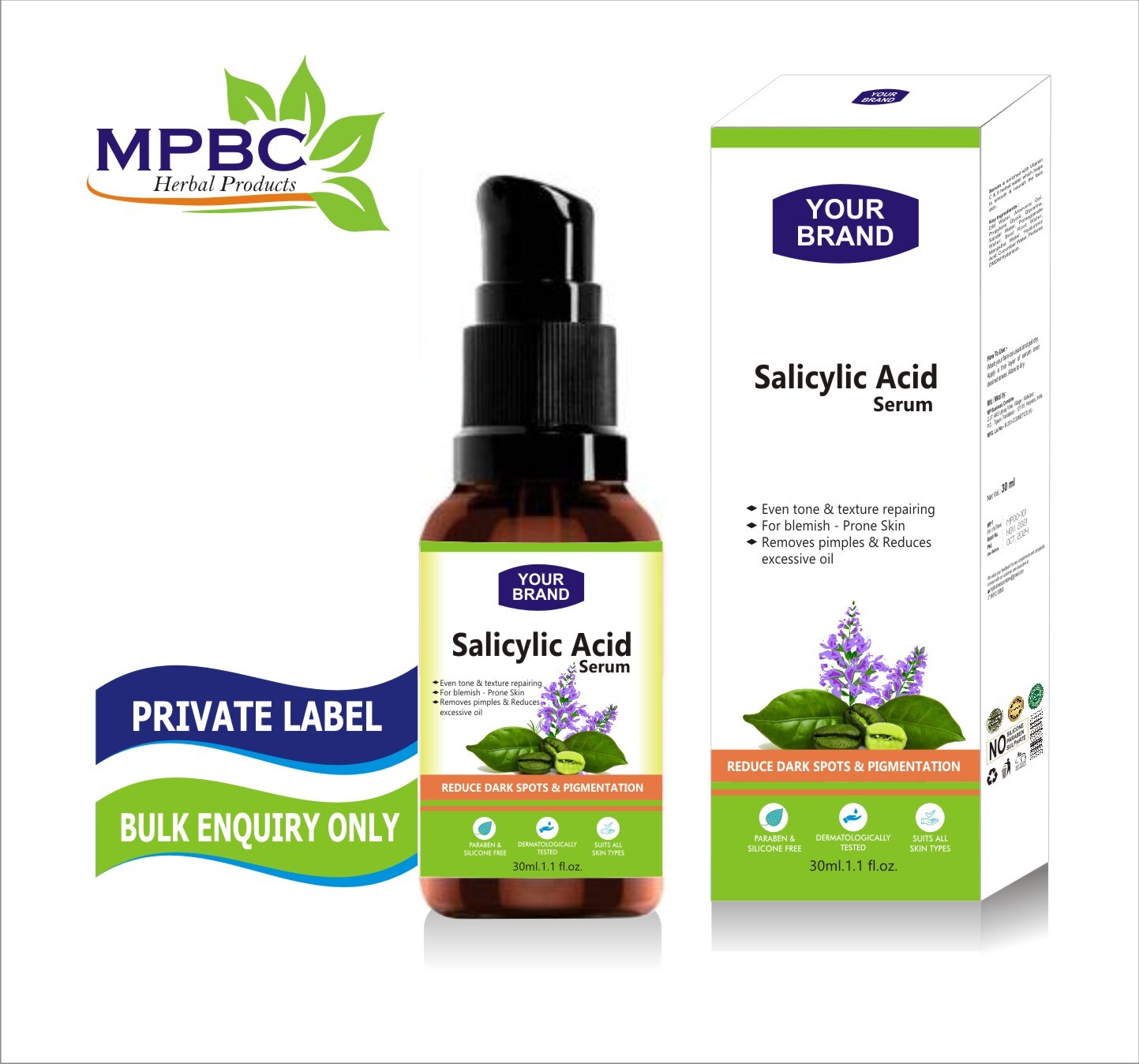Salicylic Acid Face Serum - 30ml, Natural & Herbal Extracts | Anti-wrinkle, Dark Spot Reducer, Deep Cleansing, Instant Glow, Skin Brightening, Tan Removing