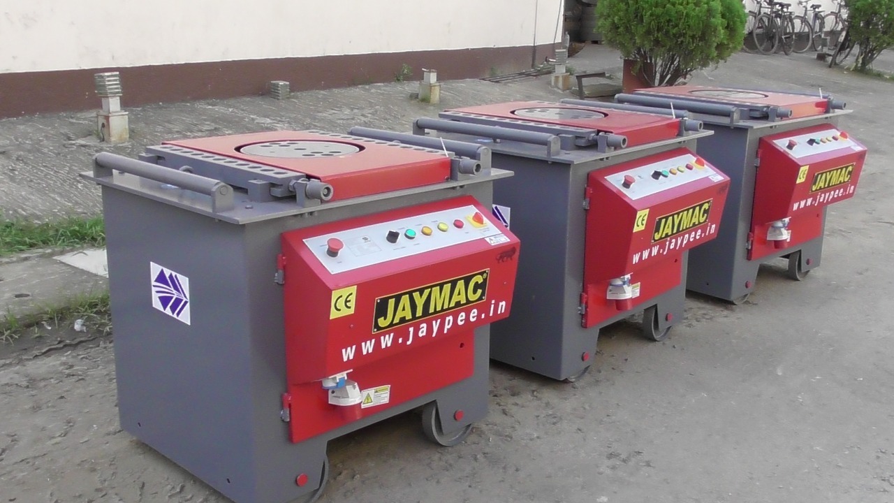 Red & Grey Bar Bending Machine