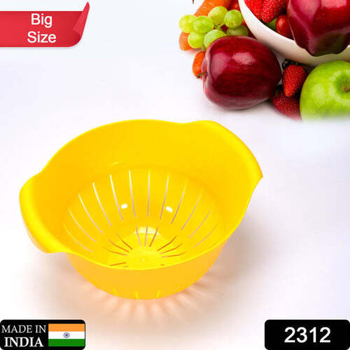 Plastic Fruits Vegetable Noodles Pasta Washing Bowl - Bpa-free Plastic, 27x23x15 Cm, Mix Color | Fine Drainage Design, Easy To Clean, Dishwasher Safe