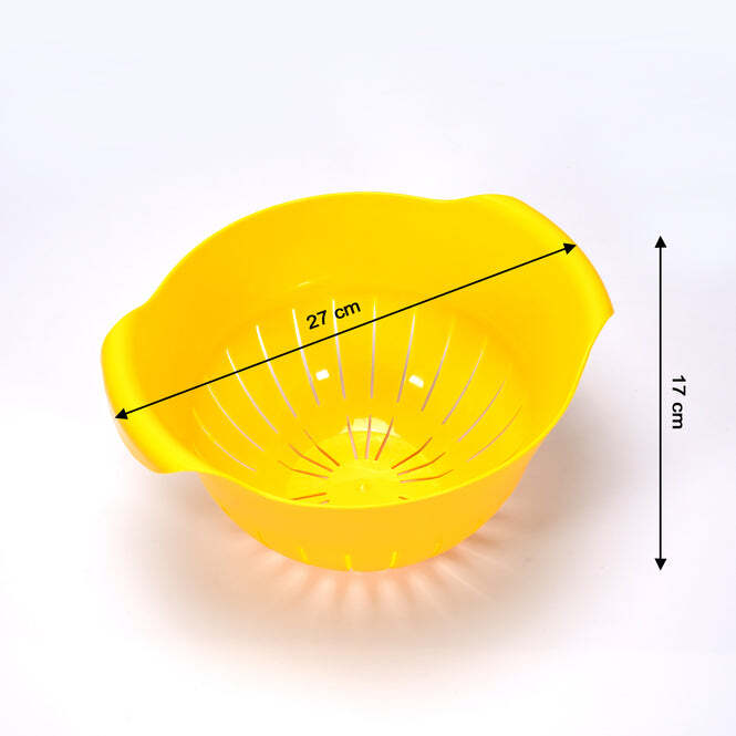 Plastic Fruits Vegetable Noodles Pasta Washing Bowl - Bpa-free Plastic, 27x23x15 Cm, Mix Color | Fine Drainage Design, Easy To Clean, Dishwasher Safe