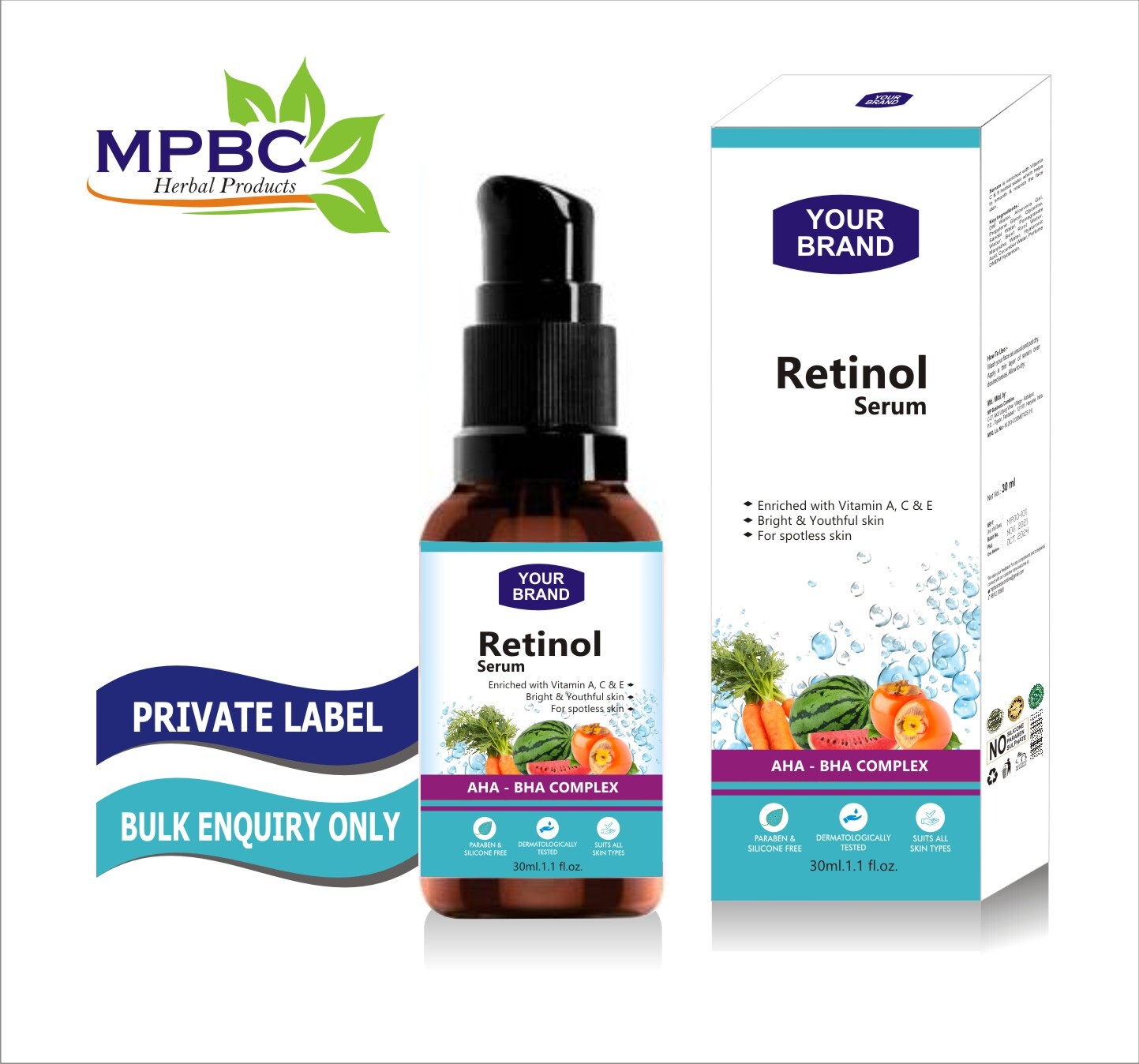 Retinol Face Serum - 30ml Natural Formula, Anti-wrinkles, Pigmentation Remover, Deep Hydration, Herbal Extracts, Brightens Complexion
