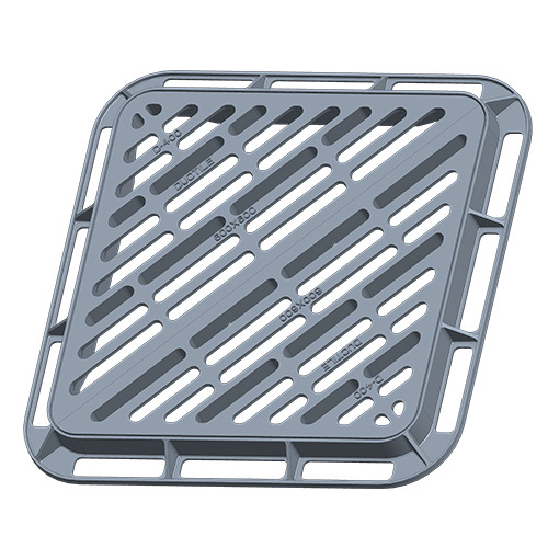 Square Catch Basin Grate Galvanized Steel - Color: Grey