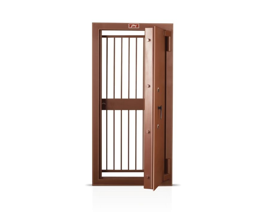 Record Room Door - Prime Steel, 206.5x102 Cm Front Size, Fire-proof , Equipped With High Precision Dual Control Lock And Hammer Resistant Plates