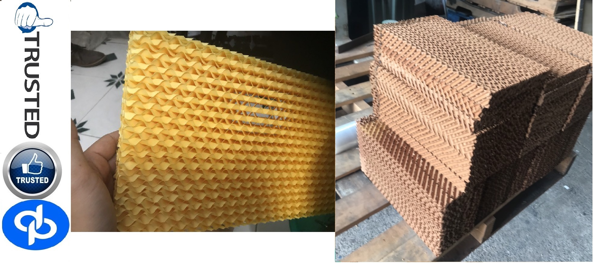 Evaporative Cooling Pad - Cellulose Material, 600x600x50 Mm To 1800x600x300 Mm Sizes, Brown Color | Ideal For Greenhouses, Livestock, And Industrial Applications