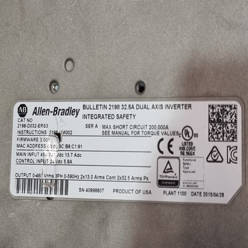 Allen-bradley 2198-d032-ers3 Kinetix 5700 Servo Drive