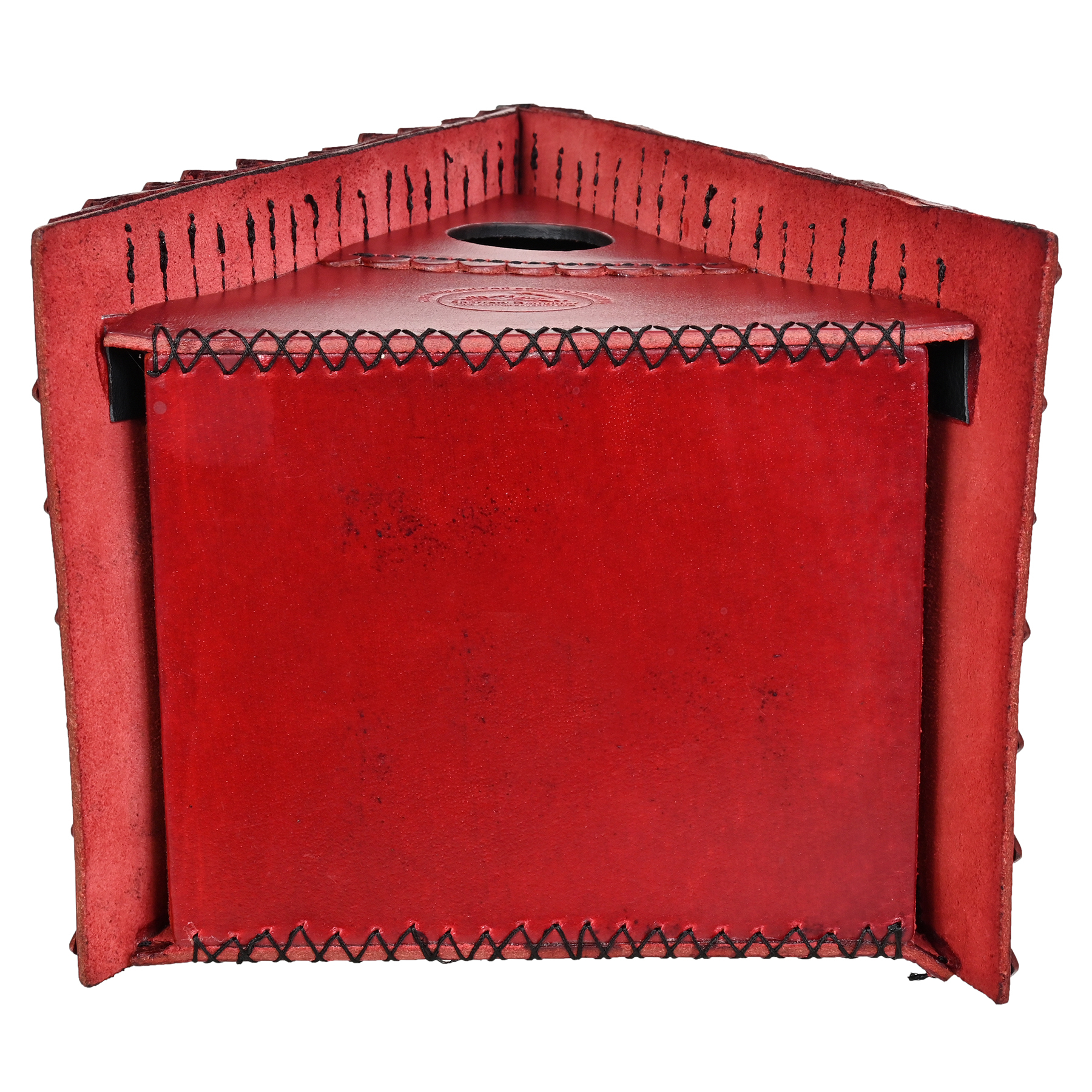 Triangle Shape Birdhouse - Leather, Vegan Leather, Synthetic Leather | Dimensions 16x20x29.5 Cm, Predator Proof, Handcrafted, Easy Installation