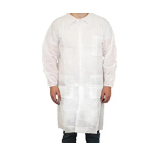 व्हाइट फुल स्लीव लैब गाउन