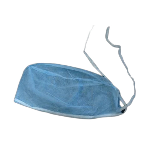 इलास्टिक टाई के साथ ब्लू डिस्पोजेबल सर्जन कैप