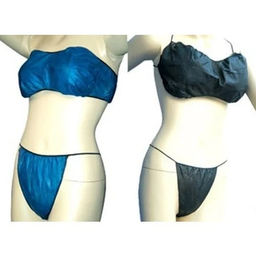 Plain Disposable Undergarment - Hydrophilic Material, Oval Shape, Blue And Black | Antimicrobial Coating, Feather Fit, Perfect For Travel And Maternity