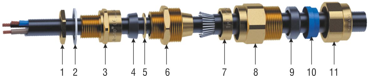E Series Cable Gland - Nickel-plated Brass, M16 To M63, Metallic Silver | Ip68 Weatherproof, Threaded Locknut, Epdm Seal, High Tensile Strength