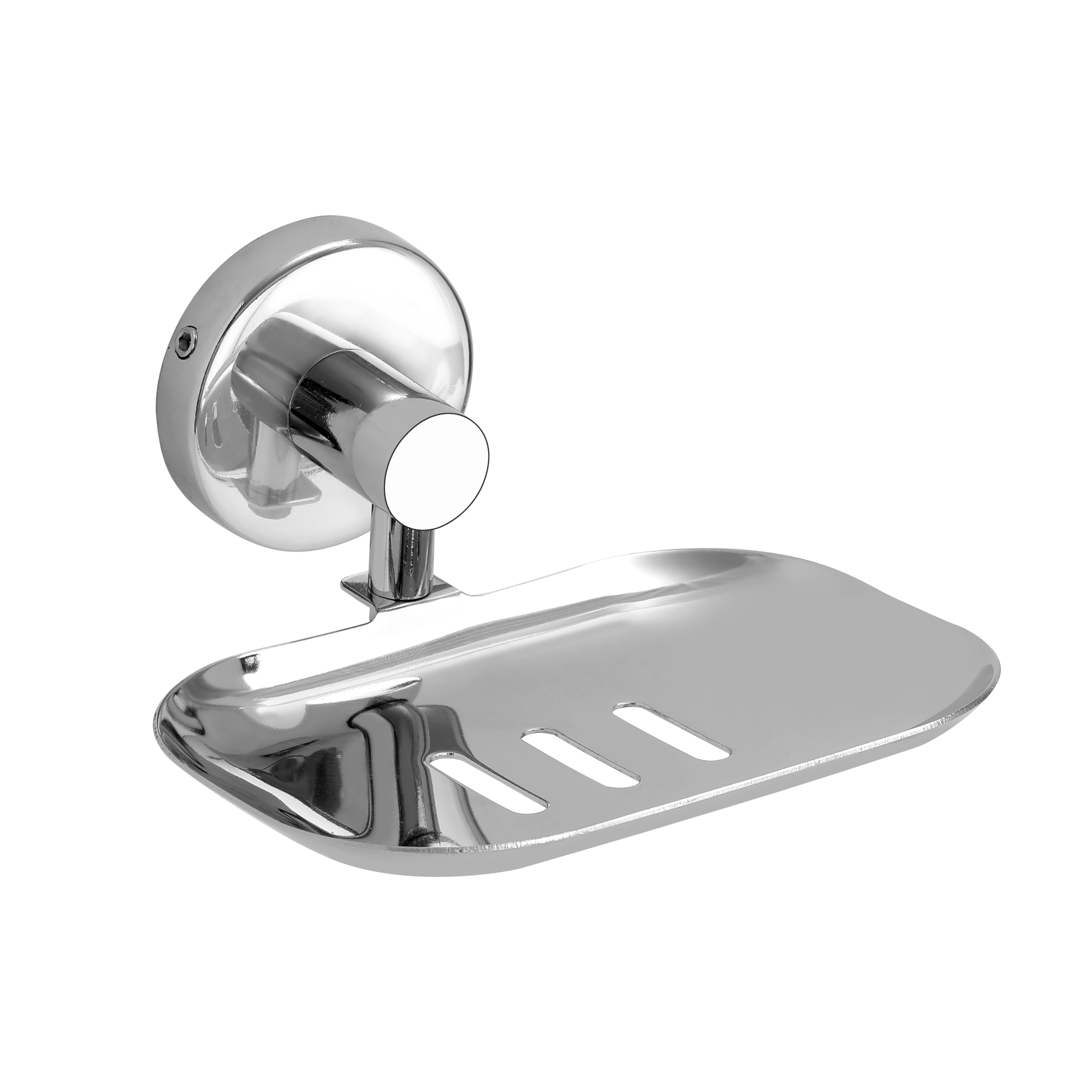 Aariya Singal Soap Dish - Stainless Steel, Free Size, Silver Color | Glossy Finish, Round Shape, Wall Mounted Design