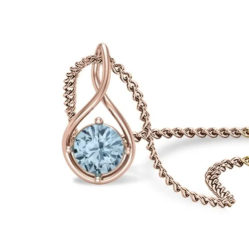 Golden 1.01g Rose Gold Coen Topaz Gold Pendant