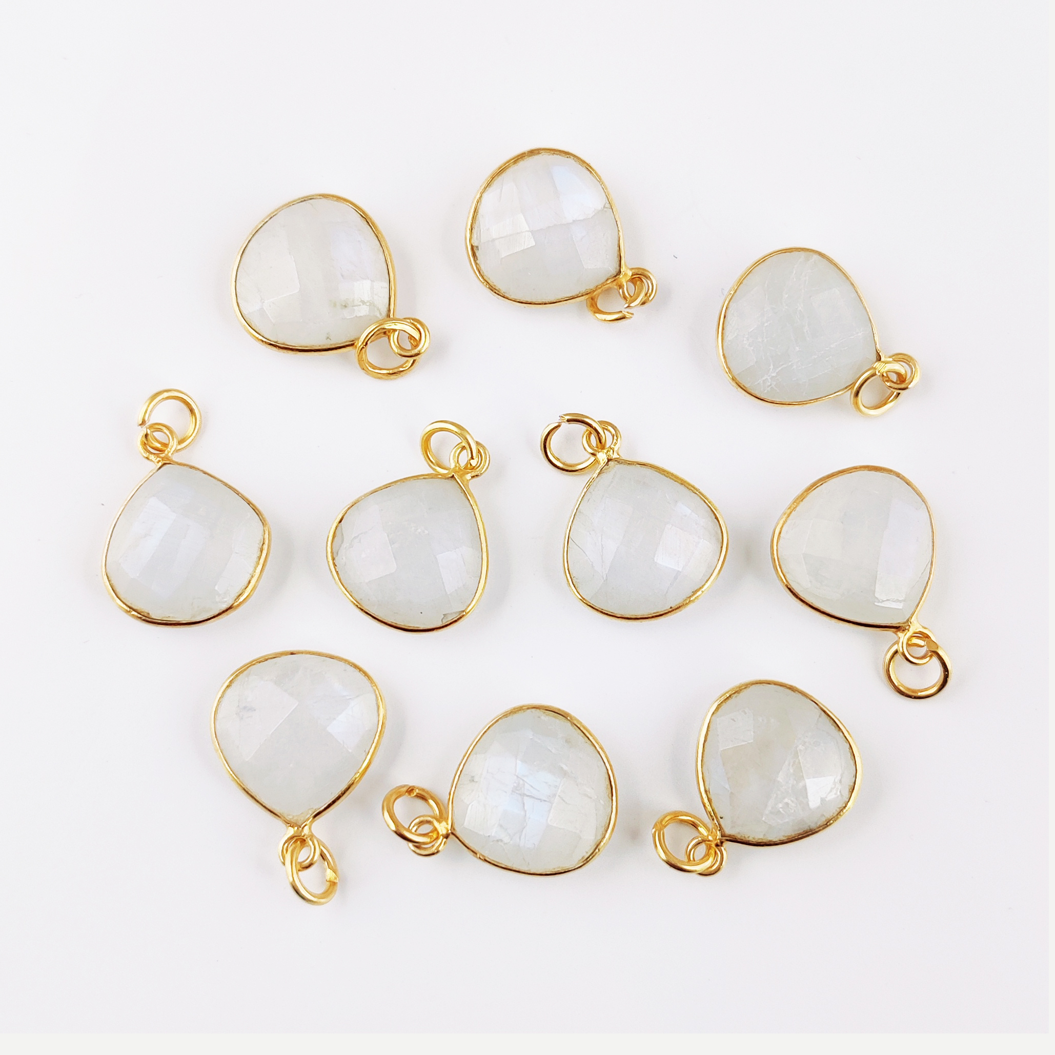 Same As Photo 12mm Heart Shape Gemstone Gold Vermeil 925 Sterling Silver Bezel Pendant