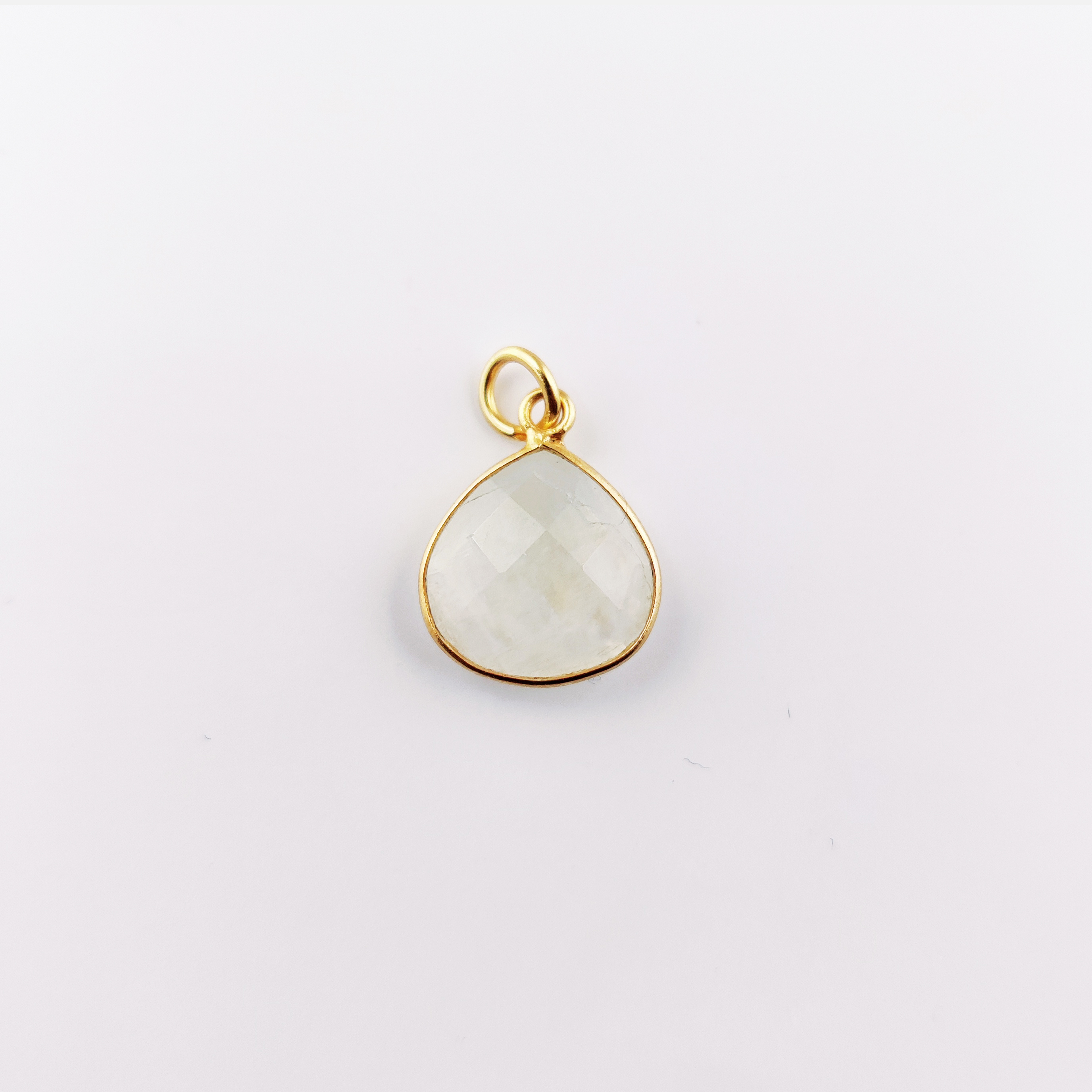 Same As Photo 12mm Heart Shape Gemstone Gold Vermeil 925 Sterling Silver Bezel Pendant