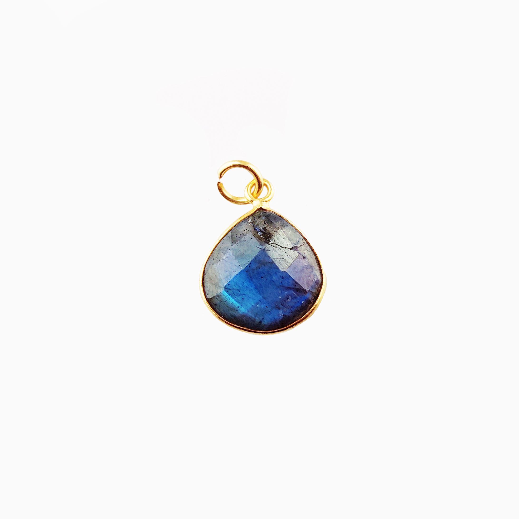 Same As Photo 12mm Heart Shape Gemstone Gold Vermeil 925 Sterling Silver Bezel Pendant