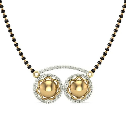 आधाया 18kt येलो गोल्ड डायमंड मंगलसूत्र मेला