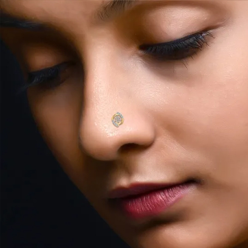 Yellow Gold Adele Diamond Nose Pin Fair