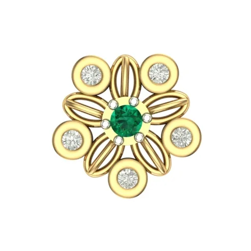 Round 0.51g Yellow Gold Kashish Diamond Nosepin