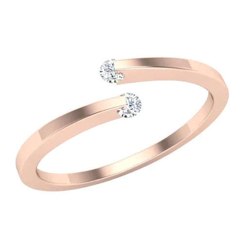 18k Rose Gold Seema Diamond Ring - 3.52g, Excellent Oval Cut Natural White Diamonds With Filled Enhancements
